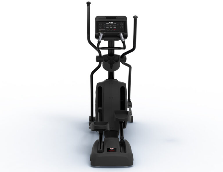 Circle Fitness E7 elliptical front view with LED console