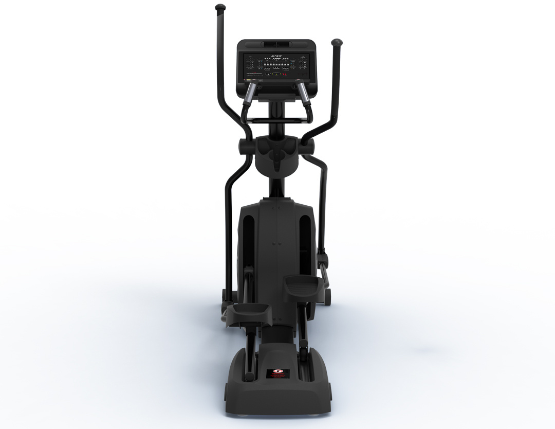 Circle Fitness E7 elliptical front view with LED console