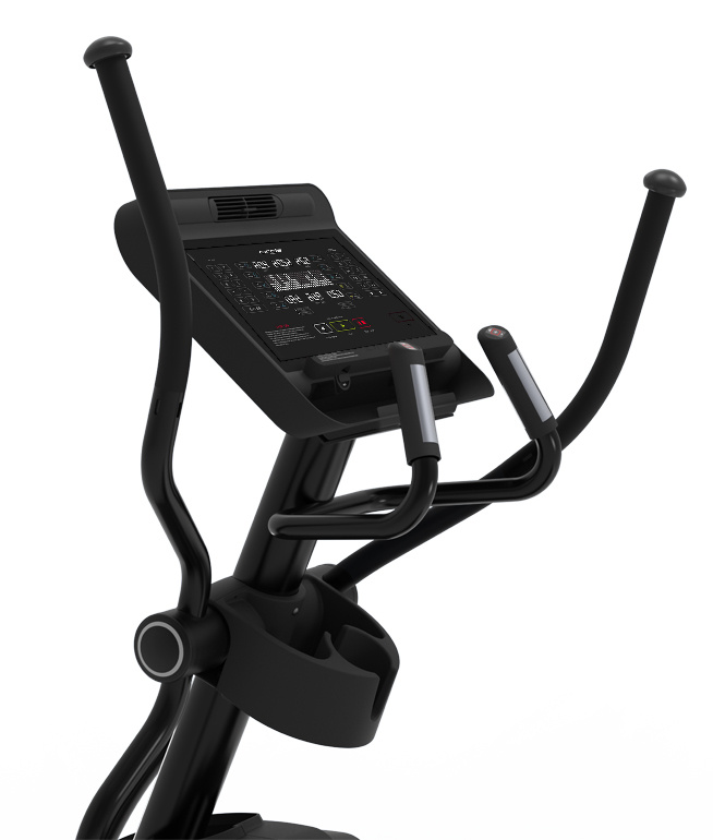 Circle Fitness E7 elliptical handlebar view with LED console